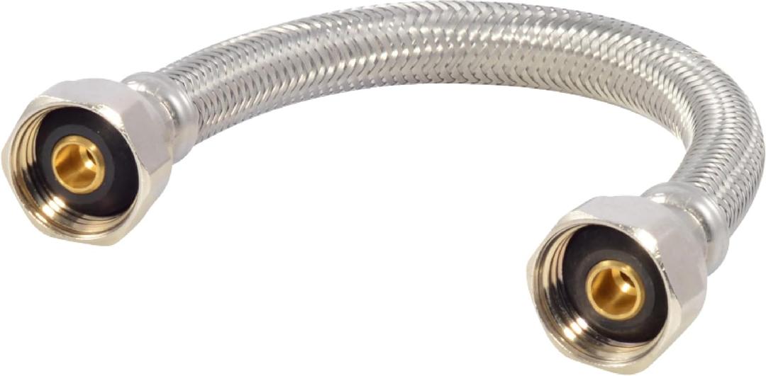 Eastman 9 Inch Steel-Flex Faucet Connector, Braided Stainless Steel Supply Line with 1/2 In. FIP Ends, 48014