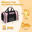 Soft Sided Pet Carrier - TSA Approved Collapsible Waterproof Travel Carrier for Small/Medium Cats Dogs Puppies (Up to 15lbs) - Pink