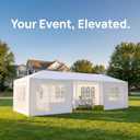 10x30 Canopy Tent Party Tent with 7 Sidewalls, White