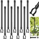 Hicarer 9 Pcs 1-3/8" Chain Link Fence Post Extender 25 Inch Extension Height Galvanized Chain Link Fence Extension for Privacy and Dogs(Black)