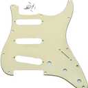 Dopro 11 Hole Vintage 62 Strat ST SSS Single Coil Pickups Guitar Pickguard Scratch Plate with Screws for American FD 62 Stratocaster Aged White 3 Ply