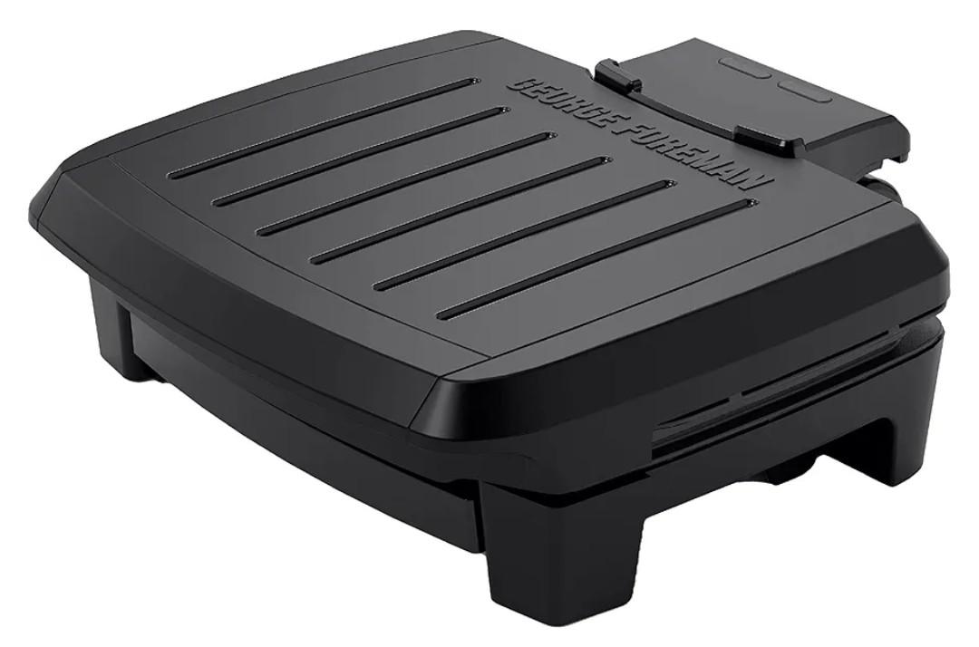 George Foreman® Fully Submersible™ Grill, NEW Dishwasher Safe, Wash the Entire Grill, Easy-to-Clean Nonstick, Black/Grey