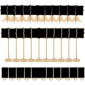 Food Signs for Party Buffet Wood Mini Chalkboard Signs with Easel Stand 30 Pack Small Blackboard for Weddings, Birthday Parties