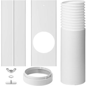 Portable Air Conditioner Window Vent Kit, 1 Universal Counterclockwise Thread Exhaust Hose with Coupler Adjustable Window Seal for Air Conditioner, Sliding Windows