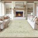 zesthome 8x10 Area Rugs for Living Room,Non-Slip Backing Washable Rugs,Vintage Large Area RugStain Resistant Home Decor Rug (Khaki/Beige,8'x10') (8' x 10' (Rectangular))