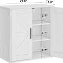 Homleke Bathroom Wall Cabinet, Over Toilet Storage Cabinet with Barn Doors and Adjustable Shelves, 3-Tier Medicine Cabinet Wall Mounted, for Bathroom, Kitchen, Entryway, Laundry Room, White, (11.8" D)