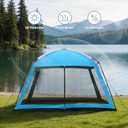 Superrella 12 x 12 FT Camping Screen Tent for 8-10 Person, Easy Setup Screen House with UV 50+ Sun Protection & Mosquito Net for Camping, Backyard, Picnic, Patio, Outdoor, Blue