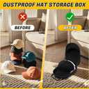 Hat Travel Case,Hat Case for Baseball Caps with Carrying Handle and Adjustable Shoulder Strap,Organizer Protects up to 6 Hats, Box for Travel and Home Storage(Black)