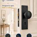Matte Black Vintage Mortise Lock Set with Round Door Knobs