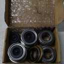 2Sets for 1'' Axle Trailer Hub Bearings Kits, L44643 / L44610 Bearings Set, 12192TB Grease Seals, 1.98'' Dust Caps, Rubber Seals & Cotter Pins for 2000-2200 lbs Trailer Axles