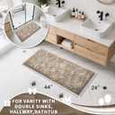 Yimobra Long Bathroom Rug Non Slip 44x24 Inch, Extra Thick Soft Absorbent Chenille Bath Mat, Machine Washable Quick Dry Bath Rugs for Bathroom Floor, Tub and Shower, Home Decor Accessories, Camel