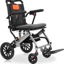 IDEALHOUSE Lightweight Foldable Wheelchair for Adults, 20 lbs Portable Travel Wheelchair, Shock Absorbing Drive Wheels, Stroller Alternative for Seniors, Ideal for Home & Travel