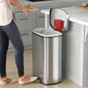 iTouchless 13.2 Gallon / 50L Step Trash Can with Lid | AbsorbX Odor Filter
