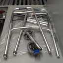 Drive Medical 10210-1 2-Button Folding Walker with Wheels, Rolling Walker, Front Wheel Walker, Lightweight Walkers for Seniors and Adults Weighing Up To 350 Pounds, Adjustable Height, Silver