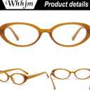 Oval Blue Light Blocking Glasses for Women Men Retro 90s Small Oval Frame Glasses Computer TV Eyeglasses (Dark Brown)