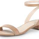 Ankis Black Nude White Red Women Sandals Comfortable Walking Strappy Open Toe Sandals for Women Dressy Summer 1 Inch Low block Heel Flat Adjustable Ankle Strap Wide Shoes 2025 (9, Brown Suede)