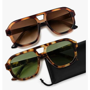 livho Trendy Polarized Square Aviator Sunglasses Women Men Square Eyewear Frame, Retro Sun Glasses for Women Men 2025 Shades