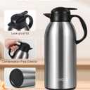 Thermal Coffee Carafe 102 oz / 3L - Up to 36 Hours Hot, Insulated Stainless Steel Airpot for Hot Liquids, Coffee Carafes For Keeping Hot Coffee for Parties -Large Carafe Flask(Black/Silver)