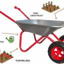 3T GROUP Kids Gardening Tool Set Wheelbarrow,Toddler Metal Wheelbarrow Outdoor Toy for Kids,Two-Wheeled Design,Wheel Barrow,Kids Wheel Barrel All Season(Silver)