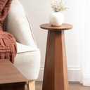 Kate and Laurel Hemingson Modern Mango Wood Round Drink Table, 10 x 10 x 22, Walnut Brown, Mid-Century Circle Pedestal Table for Use as Bedroom Nightstand, Indoor Plant Stand, or Living Room Accent