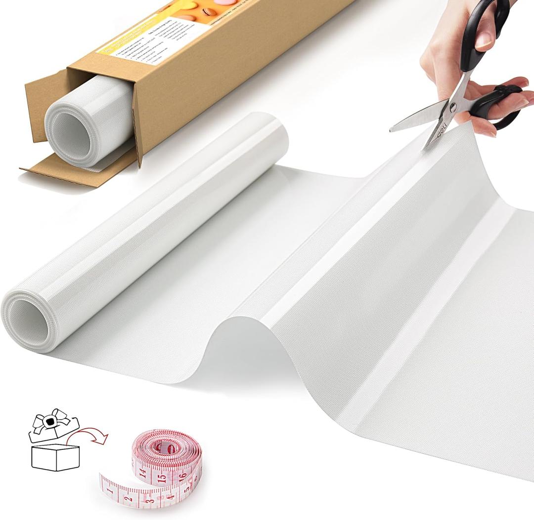 Silicone Baking Mat Roll, Non-Stick Heat Resistant Food Grade Baking Mats, Non-Slip Reusable Air Fryer Linner, Freeze Dryer Mat, Counter Mat, Oven Liner, Refrigerator Liners - 12IN x 10FT (White)