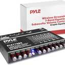 Pyle 7 Bands Graphic Equalizer - Powerful Audio Control with Adjustable SUB Volume, Bluetooth Music Streaming, RCA Stereo Output, Aux RCA Inputs, Mounting Kit Included, Ideal for Cars and Home Setups