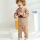 Toddler Baby Boy Clothes Infant Long Sleeve Bear Print Tops + Pants Sweatsuit Outfits (3-6 Months, Khaki)