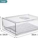 Diskary Fridge Organizer, Stackable Refrigerator Organizer Bins, Reusable Food Storage Containers, Fridge Drawer Organizer in Home Kitchen, Barbecue Shop, Restaurant, BPA-Free (2 Drawers, Large)