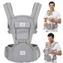 6-in-1 Baby Carrier Newborn to Toddler, Adjustable Toddler Carrier with Detachable Hip Seat (for 745 lb), Head & Neck Support, Breathable Cotton, Multiple Carry Positions for Travel & Daily Use