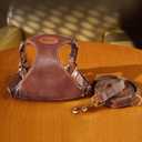 Beirui Stylish PU Leather Dog Harness and Leash Set for Small Dogs, Adjustable Step in Dog Vest Harness with Breathable Mesh Lining and Durable Metal Buckle for Walking Traveling(Brown,M)