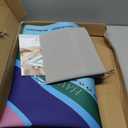 Turquoise Mahjong Mat with Lotus & Butterfly Artwork - 32.4x32.4 Inch Hand-Painted Style Rubber Mat, Zen Decor Waterproof Surface, Anti-Slip Foldable Design for Asian-Themed Game Nights (Blue-green)