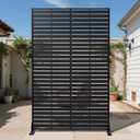 Outdoor Privacy Screen 72" HDPE Fence 6 Panels for Patio,Black
