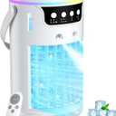Portable Air Conditioners Fan, 1200ML Personal Evaporative Air Cooler with Water Tank, Ice Cooling Fan, Mini Desk Swamp Cooler for Bedroom, Office, Dorm, Home