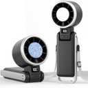 TriPole Portable Handheld Turbo Fan with Ice Cooling, 5 Speed Battery Rechargeable Foldable 3 in 1 Mini Fan, Neck & Desk Fan, Quiet Personal Fans for Outdoor, Travel, Camping, Hiking, Working