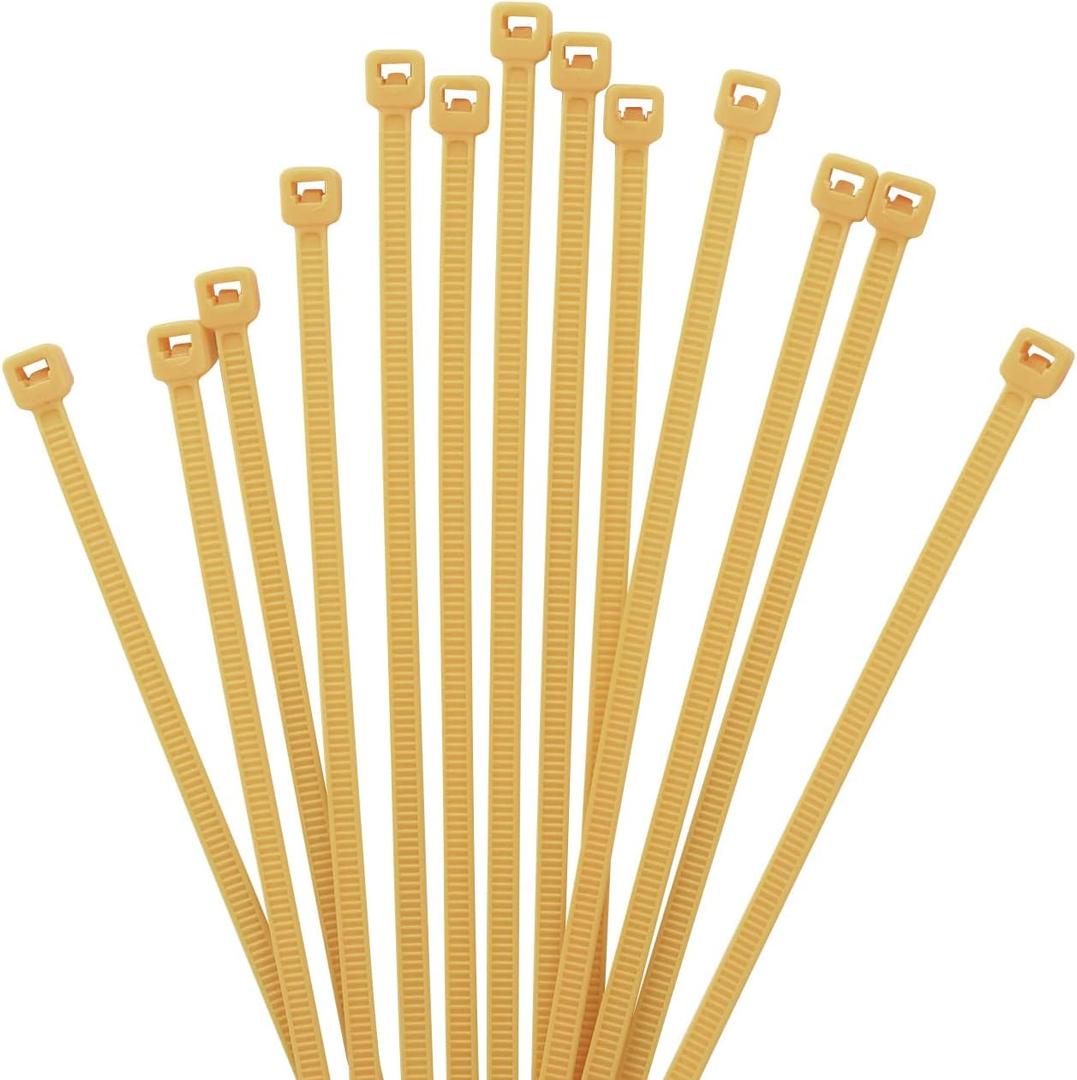 XINGO 1000 PCS 6 inch Cable Zip Ties, 18lb Strength, Small Tie Wraps Self-Locking Nylon Zip Ties for Indoor and Outdoor Use (Gold)