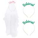 Future Mrs and Bridesmaid Headbands, Bachelorette Accessories for Bridal Party (3 Pack, 4.8 x 6.5 Inches)