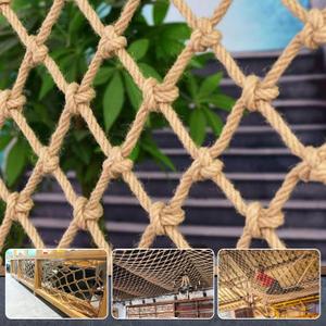 Tongmo Hemp Rope Climbing Net, 3.3' X 6.5', Kids Safety Net, Stairs Balcony Railings Garden Playground Protection