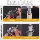 3 x 4 in 1 Water Pipe Wrench, Universal 4 in 1 Water Pipe Threader Set, 1/2'' 3/4''Pipes Tapping and Threading Tool Fits All Threads,Opener Compatible Electric Drill (1/2"+3/4')