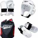 Martial Arts Karate Protective Sparring Gear Package Deal/Gift Adjustable Adult & Youth Headgear, Gloves & Kicks for MMA, Taekwondo, Boxing Training L