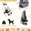 Pet Stroller with Removable Carrier, 35lbs Capacity - One-Click Foldable Dog Stroller, Cat Carrier & All-Terrain Wheels, Compact Travel Pet Stroller for Small to Medium Pets-Gray