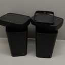 2 Pack 2.7 Gal Bathroom Trash Can with Lid, Automatic Trash Can Small Smart Garbage Can Touchless, Slim Motion Sensor Waterproof Plastic Trash Bins for Bedroom Office Kitchen Toilet Black