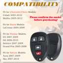 SUPALAND Keyless Entry Remote Control Key Fob Replacement Fits for Chevy Malibu Cobalt 2005-2012 Pontiac G5 G6 Grand Prix Solstice 2005-2010 Buick Lacrosse Saturn Aura Sky KOBGT04A 15252034