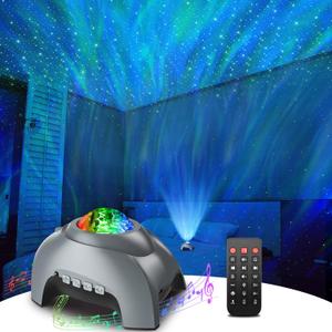 Rossetta Galaxy Projector, Star Projector LED Lights for Bedroom, White Noise Aurora Projector, Night Light for Kids Room, Adults Home Theater, Ceiling, Room Decor, Gift for Christmas, Birthday (Silver Gray)