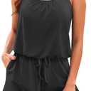 Tempt Me Romper One Piece Swimsuits with Short - Women Boyleg with Pockets Modest Bathing Suit 2025 Swimwear (Large, Black)