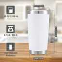 20 oz Tumblers Bulk Stainless Steel Tumbler with Lid Double Wall Vacuum Insulated Coffee Mug 20oz Powder Coated Cup for Hot and Cold Drinks, White, 12 pack, Medium