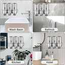 3 in 1 Chamber Wall Mounted Bathroom Shower Pump Dispenser and Organizer-Holds Shampoo, Soap, Conditioner, Shower Gel, for Bathroom Kitchen Hotel (Silver)