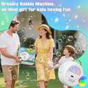 Bubble Machine for Kids Toddlers, Automatic Bubble Blower with RGB Light, 4000+ Bubbles/Min Bubble Maker with 10 Refill Packs, Easter Christmas Birthday Party Gifts for 3 4 5 6 7 8 Year Old Boy Girl
