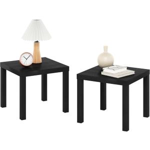 Furinno Classic Homey Square Parsons Side End Table, Set of 2, Black