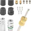 17PCS AC Schrader Valve Kit,Car Accessories AC Valve Core Kit with Removal Tool,Compatible with R12,R22,R134 Refrigerants,Suitable for Replacement and Repair of Car Air Conditioners, 2 pack