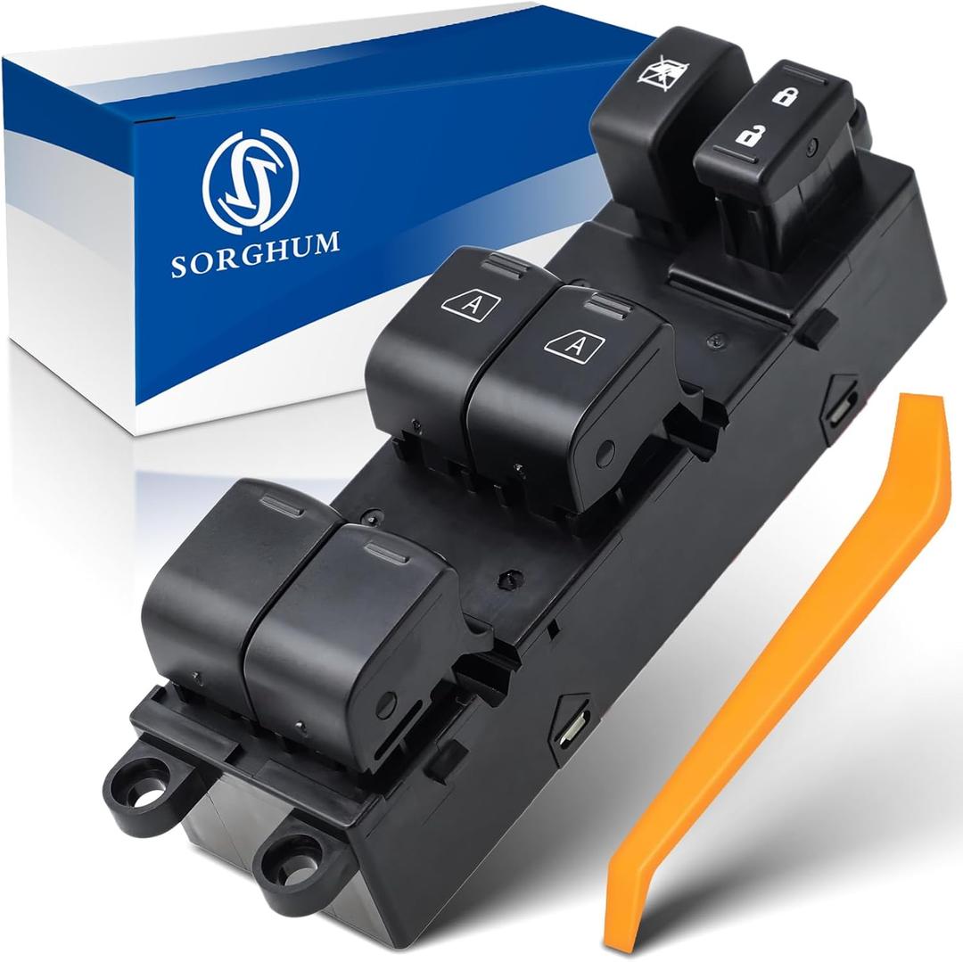 Sorghum Power Window Switch Driver Side - Master Window Switch Compatible with 2004-2012 Nissan Titan 04-14 Armada 04-09 Quset 05-06 Infiniti G35 03 QX4 16 Pins + 3 Pins Replace# 25401-ZT10A 254017S20